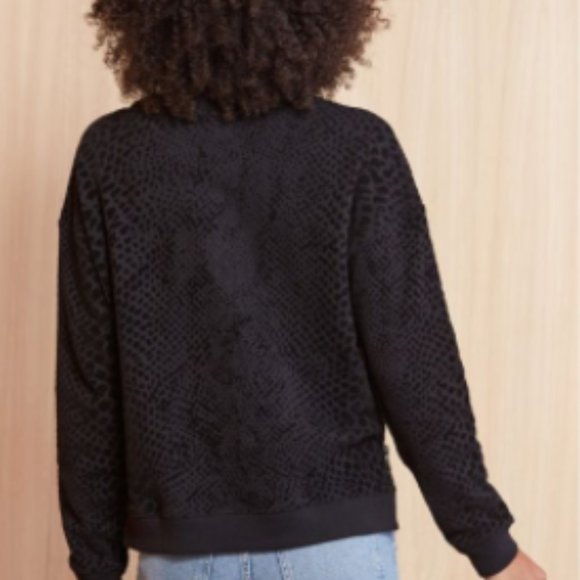 Rails Marlo Sweatshirt Black Flocked Cobra Sz. - Picture 3 of 4